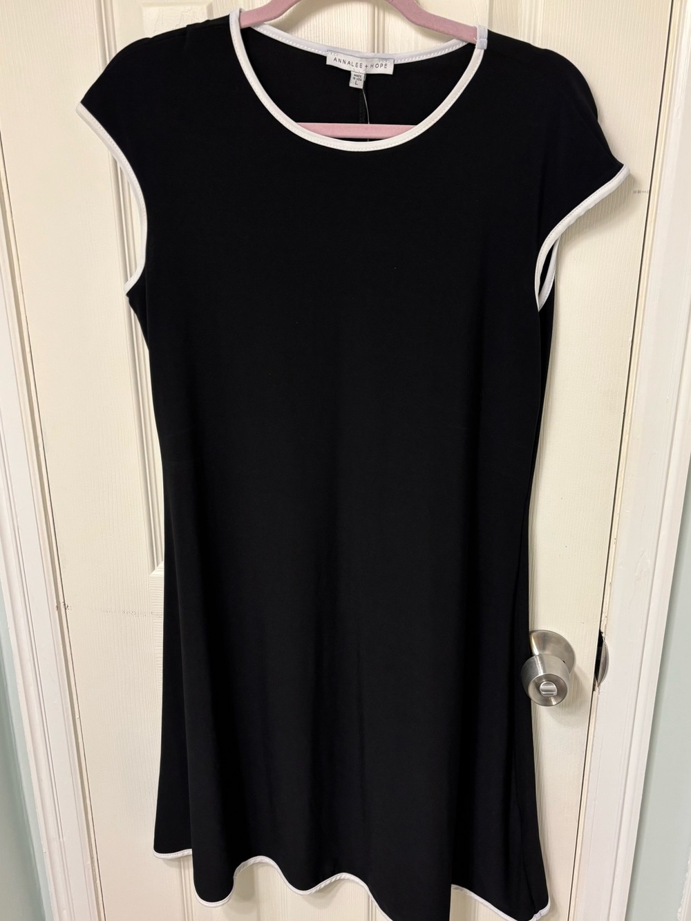 NWT Annalee + Hope Black Dress with White Trim Accents